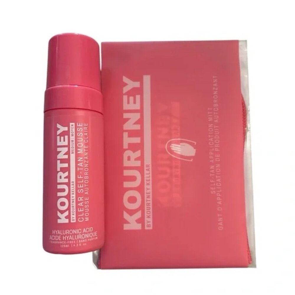 NEW Kourtney‎ Kellar Medium Clear Self-Tan Mousse & Application Mitt